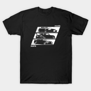 Mazda Miata MX-5 NB Black 'N White Archive 2 (Black Version) T-Shirt